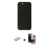 MARSİLYAN™- iPhone 11 Pro Kılıf Yadigar Yansıma Serisi - Siyah 3D Antistatik Mat Seramik Nano Ekran Koruyucu + Renkli Kamera Lens Koruma Cam - SI