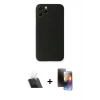 MARSİLYAN™- iPhone 11 Pro Kılıf Yadigar Yansıma Serisi - Siyah 3D Antistatik Mat Seramik Nano Ekran Koruyucu + Kamera Lens Koruma Cam - SF