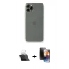 MARSİLYAN™- iPhone 11 Pro Kılıf Yadigar Yansıma Serisi - Siyah 3D Antistatik Mat Seramik Nano Ekran Koruyucu + Kamera Lens Koruma Cam - SF