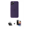 MARSİLYAN™- iPhone 11 Pro Kılıf Yadigar Yansıma Serisi - Siyah 3D Antistatik Mat Seramik Nano Ekran Koruyucu + Kamera Lens Koruma Cam - SF
