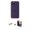 MARSİLYAN™- iPhone 11 Pro Kılıf Yadigar Yansıma Serisi - Siyah 3D Antistatik Mat Seramik Nano Ekran Koruyucu + Renkli Kamera Lens Koruma Cam - SI