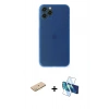 MARSİLYAN™- iPhone 11 Pro Kılıf Yadigar Yansıma Serisi - Siyah 3D Antistatik Seramik Nano Ekran Koruyucu + Renkli Kamera Lens Koruma Cam - PE