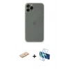 MARSİLYAN™- iPhone 11 Pro Kılıf Yadigar Yansıma Serisi - Siyah 3D Antistatik Seramik Nano Ekran Koruyucu + Renkli Kamera Lens Koruma Cam - MI