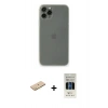 MARSİLYAN™- iPhone 11 Pro Kılıf Yadigar Yansıma Serisi - Siyah 5D Hayalet Cam Ekran Koruyucu + Renkli Kamera Lens Koruma Cam - SI