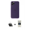 MARSİLYAN™- iPhone 11 Pro Kılıf Yadigar Yansıma Serisi - Siyah 5D Hayalet Cam Ekran Koruyucu + Kamera Lens Koruma Cam - SF