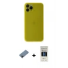 MARSİLYAN™- iPhone 11 Pro Kılıf Yadigar Yansıma Serisi - Siyah 5D Hayalet Cam Ekran Koruyucu + Shine Kamera Lens Koruma Cam - SH