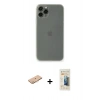 MARSİLYAN™- iPhone 11 Pro Kılıf Yadigar Yansıma Serisi - Siyah 6D Mat Seramik Hayalet Nano Ekran Koruyucu + Turuncu Renkli Kamera Lens Koruma Cam