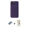 MARSİLYAN™- iPhone 11 Pro Kılıf Yadigar Yansıma Serisi - Siyah Mat Seramik Nano Ekran Koruyucu + Gümüş Shine Kamera Lens Koruma Cam