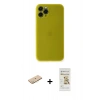 MARSİLYAN™- iPhone 11 Pro Kılıf Yadigar Yansıma Serisi - Siyah Mat Seramik Nano Ekran Koruyucu + Renkli Kamera Lens Koruma Cam - SI