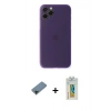 MARSİLYAN™- iPhone 11 Pro Kılıf Yadigar Yansıma Serisi - Siyah Polymer Nano Ekran Koruyucu + Siyah Shine Kamera Lens Koruma Cam