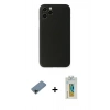 MARSİLYAN™- iPhone 11 Pro Kılıf Yadigar Yansıma Serisi - Siyah Polymer Nano Ekran Koruyucu + Siyah Shine Kamera Lens Koruma Cam