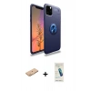MARSİLYAN™- iPhone 11 Pro Kılıf Yankı Form Prime - Şeffaf Pasifik Cam Ekran Koruyucu + Renkli Kamera Lens Koruma Cam - TU
