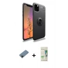 MARSİLYAN™- iPhone 11 Pro Kılıf Yankı Form Prime - Siyah 20D Premium Cam Ekran Koruyucu + Shine Kamera Lens Koruma Cam - SH