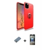 MARSİLYAN™- iPhone 11 Pro Kılıf Yankı Form Prime - Siyah 34D Hayalet Izgaralı Cam + Shine Kamera Lens Koruma Cam - GS