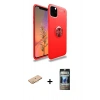 MARSİLYAN™- iPhone 11 Pro Kılıf Yankı Form Prime - Siyah 34D Hayalet Izgaralı Cam + Renkli Kamera Lens Koruma Cam - TU