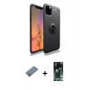 MARSİLYAN™- iPhone 11 Pro Kılıf Yankı Form Prime - Siyah 360 Mat Full Body Arka Koruyucu + Shine Kamera Lens Koruma Cam - GS