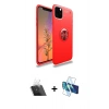 MARSİLYAN™- iPhone 11 Pro Kılıf Yankı Form Prime - Siyah 3D Antistatik Cam Ekran Koruyucu + Kamera Lens Koruma Cam - SF