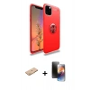 MARSİLYAN™- iPhone 11 Pro Kılıf Yankı Form Prime - Siyah 3D Antistatik Mat Seramik Nano Ekran Koruyucu + Renkli Kamera Lens Koruma Cam - TU