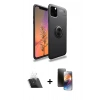 MARSİLYAN™- iPhone 11 Pro Kılıf Yankı Form Prime - Siyah 3D Antistatik Mat Seramik Nano Ekran Koruyucu + Kamera Lens Koruma Cam - SF