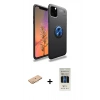 MARSİLYAN™- iPhone 11 Pro Kılıf Yankı Form Prime - Siyah 5D Hayalet Cam Ekran Koruyucu + Renkli Kamera Lens Koruma Cam - TU