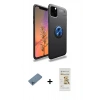 MARSİLYAN™- iPhone 11 Pro Kılıf Yankı Form Prime - Siyah Mat Seramik Nano Ekran Koruyucu + Shine Kamera Lens Koruma Cam - MI