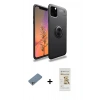 MARSİLYAN™- iPhone 11 Pro Kılıf Yankı Form Prime - Siyah Mat Seramik Nano Ekran Koruyucu + Shine Kamera Lens Koruma Cam - GS