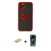 MARSİLYAN™- iPhone 11 Pro Kılıf Yörünge Çizgi - Şeffaf 360 Full Body Arka Koruyucu + Renkli Kamera Lens Koruma Cam - TU
