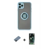 MARSİLYAN™- iPhone 11 Pro Kılıf Yörünge Çizgi - Şeffaf 360 Full Body Arka Koruyucu + Shine Kamera Lens Koruma Cam - SH
