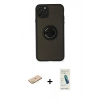 MARSİLYAN™- iPhone 11 Pro Kılıf Yörünge Çizgi - Şeffaf Pasifik Cam Ekran Koruyucu + Renkli Kamera Lens Koruma Cam - PE