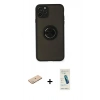MARSİLYAN™- iPhone 11 Pro Kılıf Yörünge Çizgi - Şeffaf Pasifik Cam Ekran Koruyucu + Renkli Kamera Lens Koruma Cam - YL