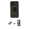 MARSİLYAN™- iPhone 11 Pro Kılıf Yörünge Çizgi - Siyah 34D Hayalet Izgaralı Cam + Shine Kamera Lens Koruma Cam - PE
