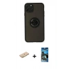 MARSİLYAN™- iPhone 11 Pro Kılıf Yörünge Çizgi - Siyah 34D Izgaralı Cam + Renkli Kamera Lens Koruma Cam - SI