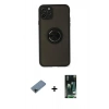 MARSİLYAN™- iPhone 11 Pro Kılıf Yörünge Çizgi - Siyah 360 Mat Full Body Arka Koruyucu + Shine Kamera Lens Koruma Cam - SH