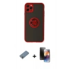 MARSİLYAN™- iPhone 11 Pro Kılıf Yörünge Çizgi - Siyah 3D Antistatik Mat Seramik Nano Ekran Koruyucu + Shine Kamera Lens Koruma Cam - GS