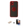 MARSİLYAN™- iPhone 11 Pro Kılıf Yörünge Çizgi - Siyah 3D Antistatik Mat Seramik Nano Ekran Koruyucu + Renkli Kamera Lens Koruma Cam - MI