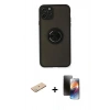MARSİLYAN™- iPhone 11 Pro Kılıf Yörünge Çizgi - Siyah 3D Antistatik Mat Seramik Nano Ekran Koruyucu + Renkli Kamera Lens Koruma Cam - YL
