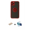 MARSİLYAN™- iPhone 11 Pro Kılıf Yörünge Çizgi - Siyah 3D Antistatik Seramik Nano Ekran Koruyucu + Renkli Kamera Lens Koruma Cam - SI