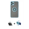 MARSİLYAN™- iPhone 11 Pro Kılıf Yörünge Çizgi - Siyah 3D Antistatik Seramik Nano Ekran Koruyucu + Kamera Lens Koruma Cam - SF