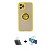 MARSİLYAN™- iPhone 11 Pro Kılıf Yörünge Çizgi - Siyah 3D Antistatik Seramik Nano Ekran Koruyucu + Kamera Lens Koruma Cam - SF