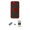 MARSİLYAN™- iPhone 11 Pro Kılıf Yörünge Çizgi - Siyah 5D Hayalet Cam Ekran Koruyucu + Shine Kamera Lens Koruma Cam - MI