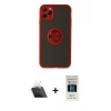 MARSİLYAN™- iPhone 11 Pro Kılıf Yörünge Çizgi - Siyah 5D Hayalet Cam Ekran Koruyucu + Kamera Lens Koruma Cam - SF