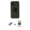 MARSİLYAN™- iPhone 11 Pro Kılıf Yörünge Çizgi - Siyah 5D Hayalet Cam Ekran Koruyucu + Shine Kamera Lens Koruma Cam - SH