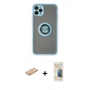 MARSİLYAN™- iPhone 11 Pro Kılıf Yörünge Çizgi - Siyah 6D Mat Seramik Hayalet Nano Ekran Koruyucu + Renkli Kamera Lens Koruma Cam - TU