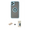 MARSİLYAN™- iPhone 11 Pro Kılıf Yörünge Çizgi - Siyah 6D Mat Seramik Hayalet Nano Ekran Koruyucu + Renkli Kamera Lens Koruma Cam - MI