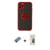 MARSİLYAN™- iPhone 11 Pro Kılıf Yörünge Çizgi - Siyah 6D Mat Seramik Hayalet Nano Ekran Koruyucu + Shine Kamera Lens Koruma Cam - GD