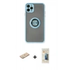 MARSİLYAN™- iPhone 11 Pro Kılıf Yörünge Çizgi - Siyah 6D Mat Seramik Hayalet Nano Ekran Koruyucu + Renkli Kamera Lens Koruma Cam - YL