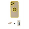 MARSİLYAN™- iPhone 11 Pro Kılıf Yörünge Çizgi - Siyah 6D Mat Seramik Hayalet Nano Ekran Koruyucu + Renkli Kamera Lens Koruma Cam - YL