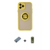 MARSİLYAN™- iPhone 11 Pro Kılıf Yörünge Çizgi - Siyah Joko Magic 5D Hayalet Cam + Shine Kamera Lens Koruma Cam - GI