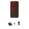 MARSİLYAN™- iPhone 11 Pro Kılıf Yörünge Çizgi - Siyah Joko Magic 5D Hayalet Cam + Kamera Lens Koruma Cam - SF