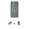 MARSİLYAN™- iPhone 11 Pro Kılıf Yörünge Çizgi - Siyah Joko Magic 5D Hayalet Cam + Metal Kamera Lens Koruma Cam - KI